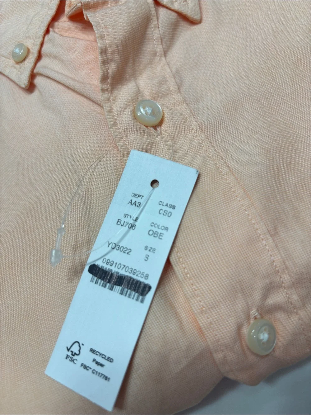 Classic  Peach Button-Down Shirt